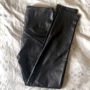 Vegan leather croc textured pants